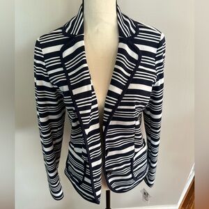 INC Blue and White buttoned blazer.